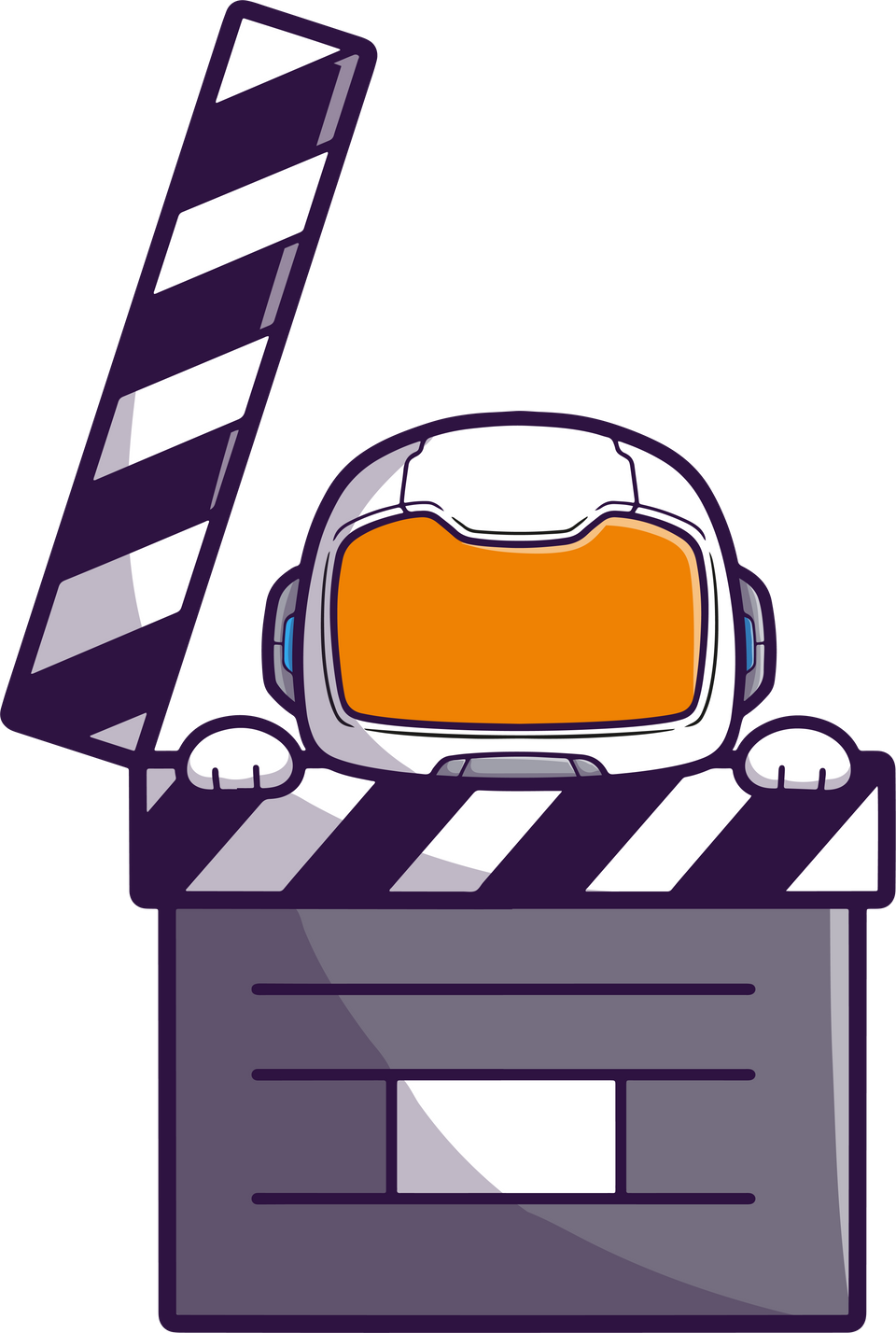 astronaut holding clapperboard